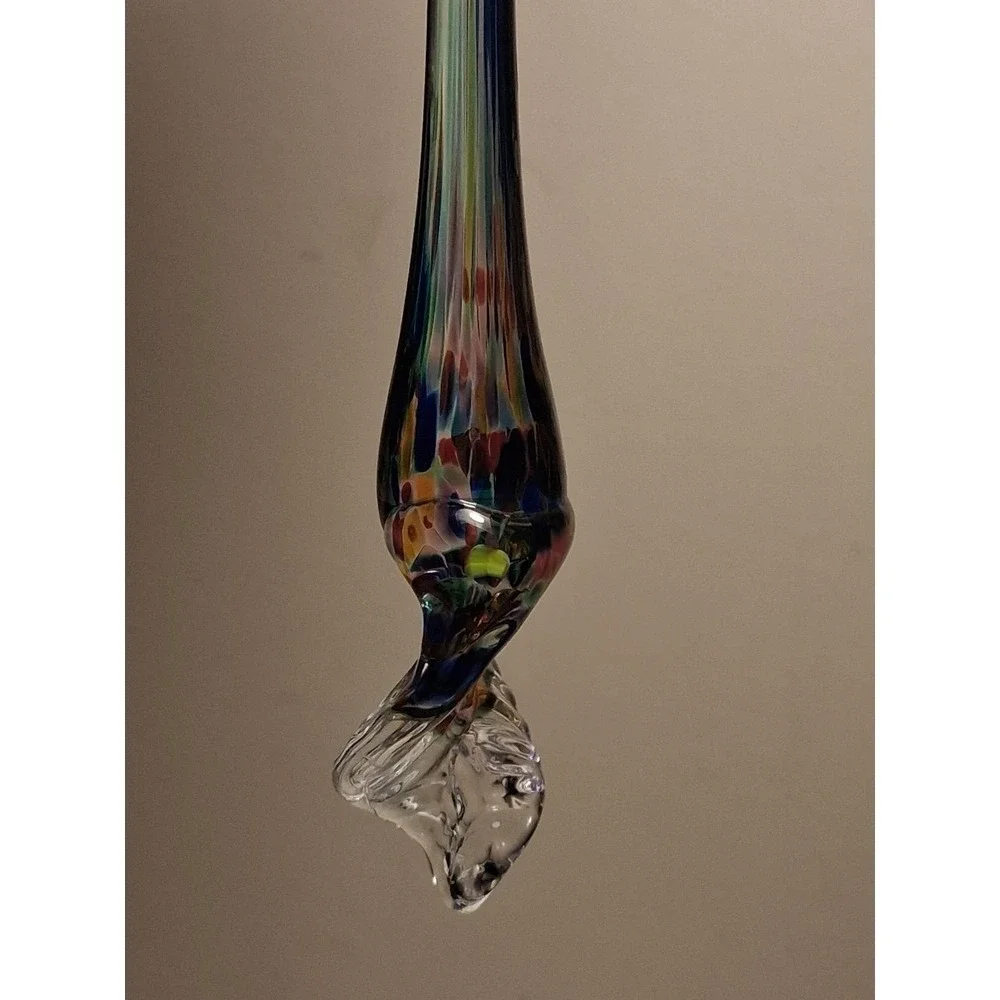 Hand Blown Art Glass Icicle Christmas Ornament 7